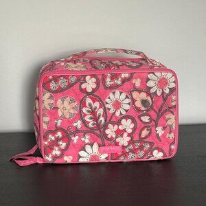 Vera Bradley Large Cosmetic Case, Retired Pink Floral, Blush & Brush, Travel